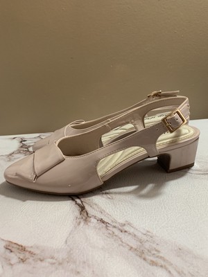 Easy Street Women's Breanna Slingback Dress Pump Shoe Blush Patent 8.5 M