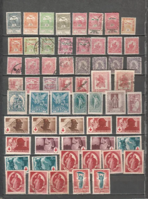 Hungary lot of 59 MH & used semi-postal stamps cancels dates locations