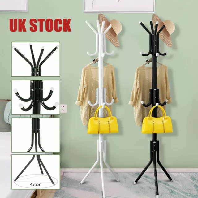 Coat Stand Coat Hat Jacket Umbrella Floor Standing Rack Clothes Hanger 14 Hooks