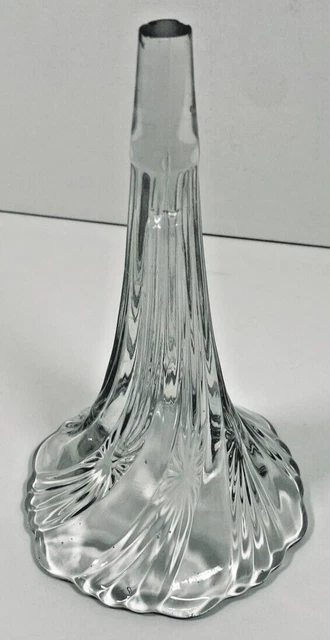 Vase Cornet (soliflore) Ancien En Cristal/verre Et Bronze - Déco Loft, France, Occasion