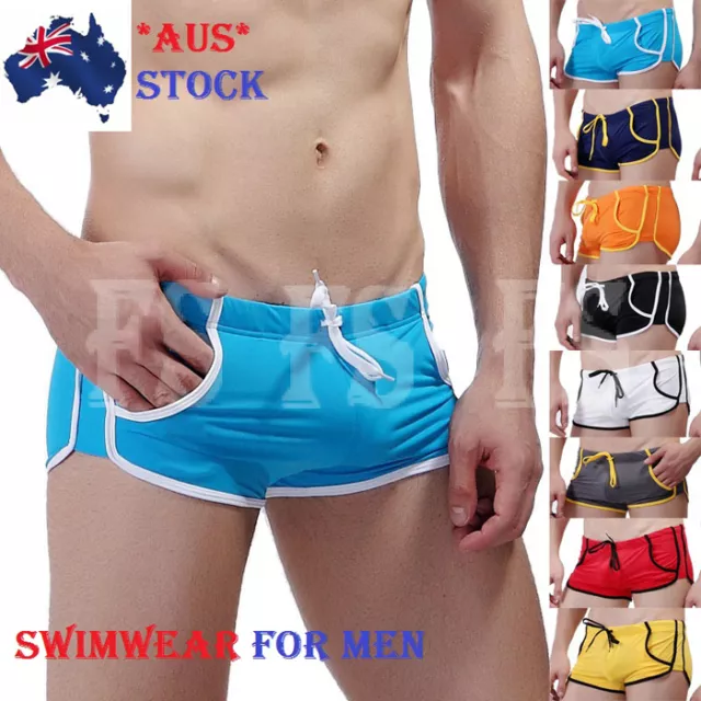 Men Swimwear Trunks Boxer Swimming Swim Shorts Slim Beach Boxers Sports