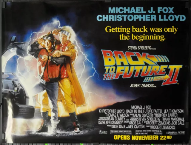 Back To The Future Part II 1989 ORIG 46X60 SUBWAY MOVIE POSTER MICHAEL J. FOX