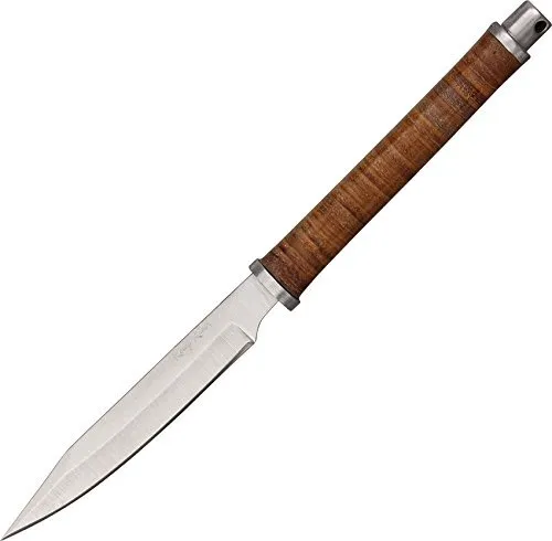 Rough Rider Slim Design Fixed Blade Knife, 3.25in, Stacked Leather Handle