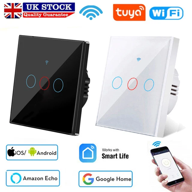 TUYA WIFI TOUCH Smart Light Switch NO Neutral Wire Required UK 1 / 2