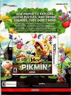 Print Ad Advertising Nintendo 3DS XL Hey! Pikmin Game Advertisement Ad Gaming