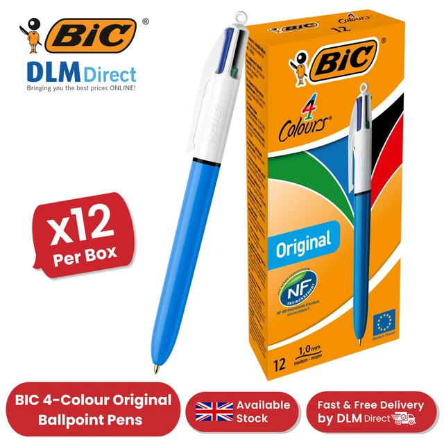 4-Color Shine Retractable Ball Pens, Fun Pink Metallic Barrel