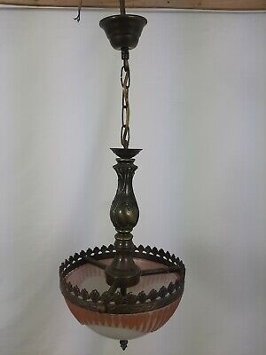 Art Deco Lamp 1920s Style Shade Flycatcher Vintage Glass Old Heavy Design 3