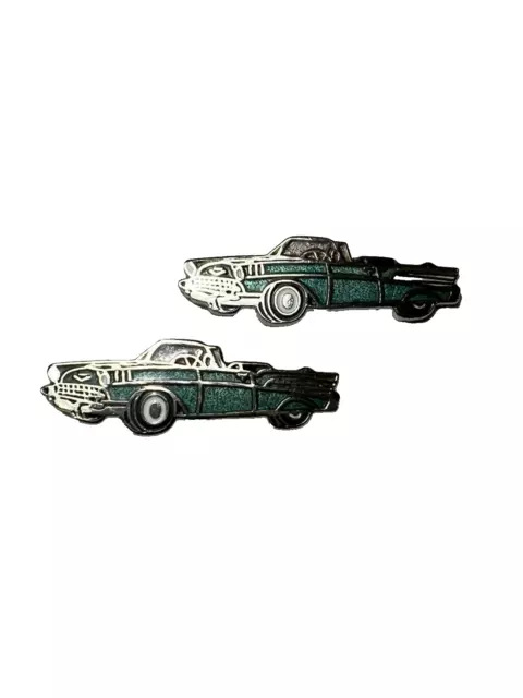 Custom Made Cufflinks Vintage Cars 1957 Chevrolet Chevelle Chevy Coupe Green DIY