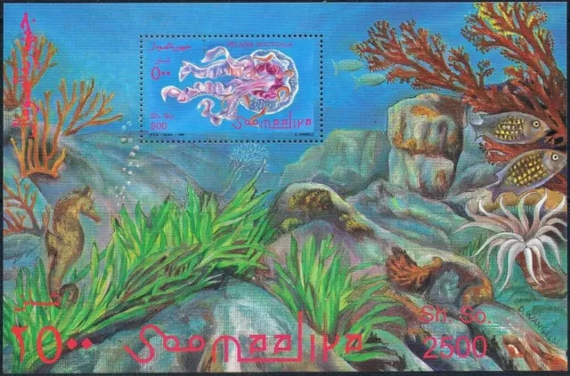 SOMALIA Pesci Sea Life Meduse Mi BL37 Foglietto NUOVO MNH