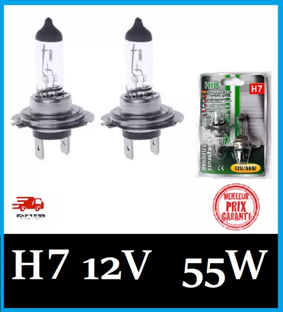 2 X AMPOULE H7 12V 55W LAMPE POUR VOITURE FEU SUPER LUMINEUSE WHITE PHARE  EUR 7,99 - PicClick FR