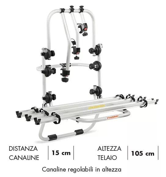 Portabicicletas Trasero Fabbri Bicicleta Ok 3 Furgoneta para 3 Bicicleta