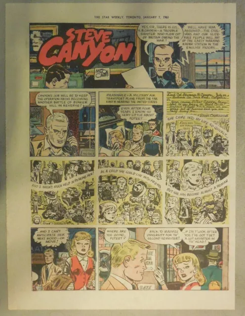 (52) "Steve Canyon" Sundays by Milton Caniff from 1961 Complete Year ! 11 x 15 2