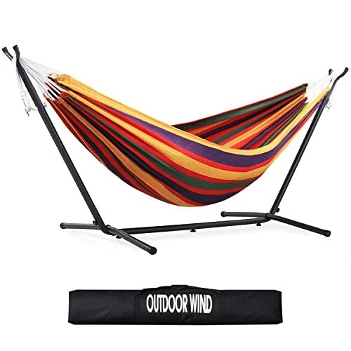 OUTDOOR WIND 550lbs Capacity Double Hammock Adjustable Hammock Bed with 10ft