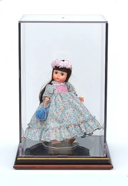 Doll Display Case with Wood Base - 13" High - Economy Version