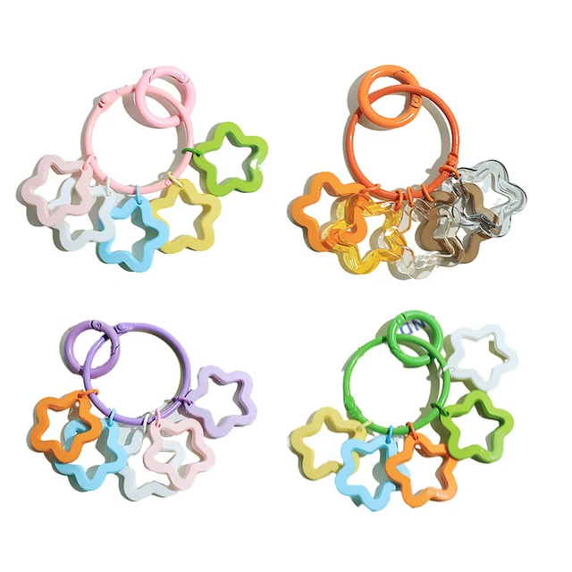 Five-pointed Star Pendant Keychain Elegant Candy Color Bag Hanging Decoratio LEI