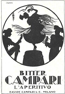 U.Mochi- BITTER CAMPARI- I TORERO danza ballo- Pubblicità originale vintage 1925