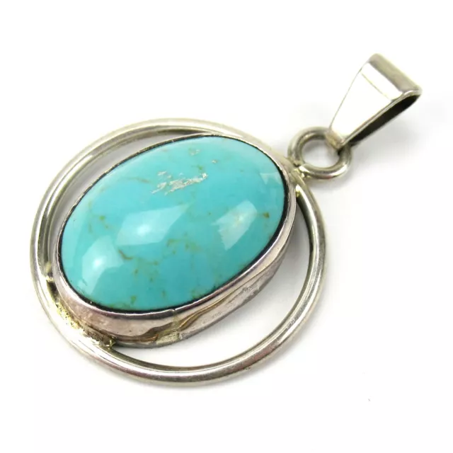 Designer Anhänger 925 Sterling Silber Türkis Mexiko Turquoise Silver Pendant 3