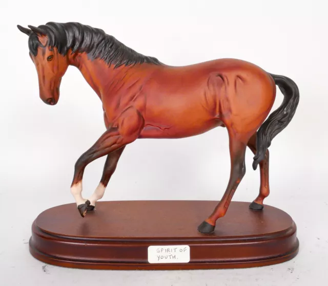 Beswick Horses 'Spirit of Youth' 2703 Brown Gloss on Plinth! Made in England!