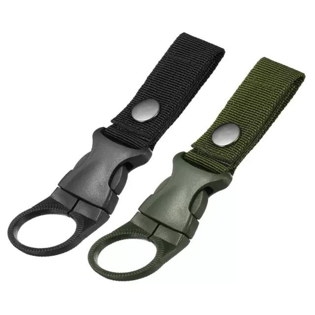 Bouteille suspendu Boucle Clip Eau Anneau Support pour Sac à dos Noir Vert Kit 2