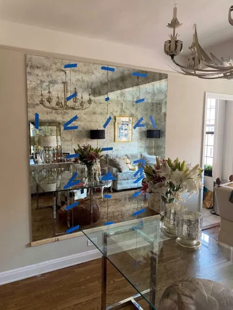 antique mirror tiles ,vintage mirror tiles, smoke effect 20'' x 20''