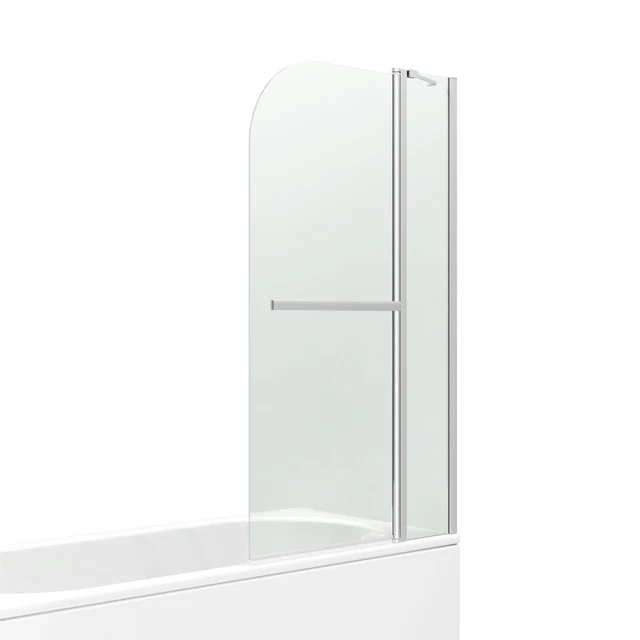 SHOWER SCREEN OVER Bath Door Pivot Glass Chrome Towel Rail 180° 1000mm ...