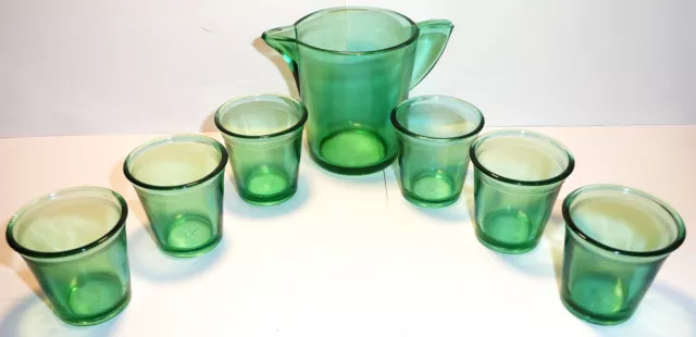 Akro Agate - Stippled Band Transparent Green Water Set - 7 Piece