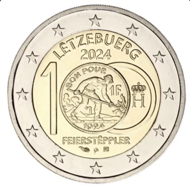 2 Euros Commémorative Luxembourg 2024 Feirsteppler UNC