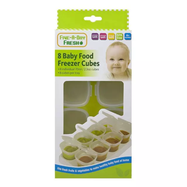 Baby Food Freezer Cubes Weaning Pots Fruit Veg Puree Storage Containers 70ml