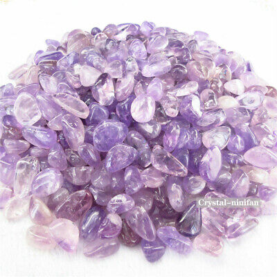 1/2lb Natural Amethyst Light Purple Quartz Lavender Tumbled Crystal Bulk Stones