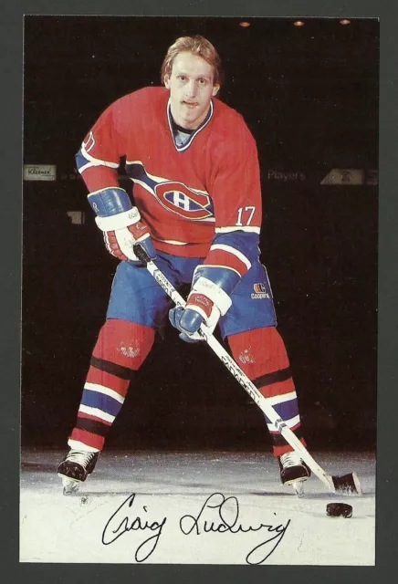 Craig Ludwig Montreal Canadiens Team Issued Hockey Postcard