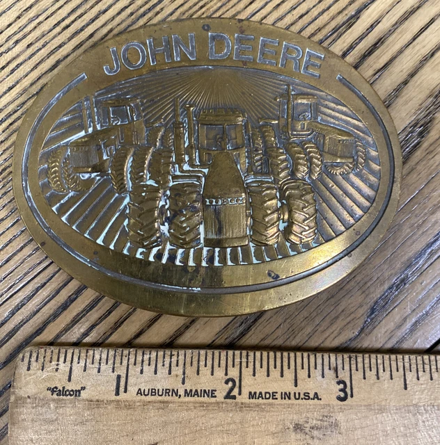 Vintage 1981 John Deere 8450 Series Tractor Brass Belt Buckle Moline