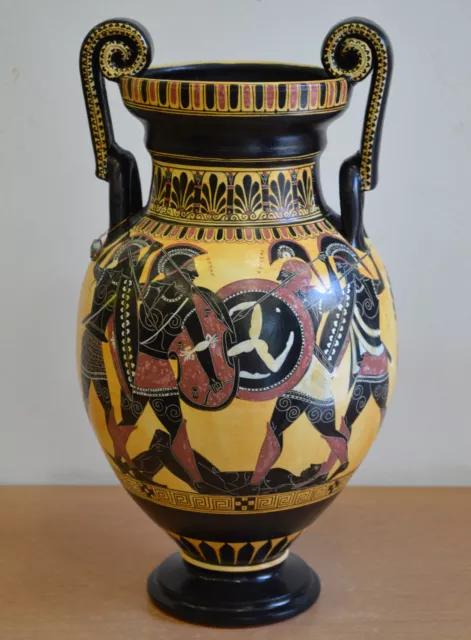 Achilles Hector Menelaos Paris -Trojan War Theme - Amphora Vase - Museum Replica