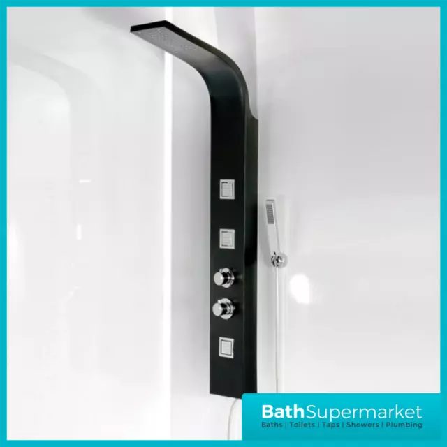 Thermostatic Shower Panel Column Tower With Body Jets Twin Head Bathroom Shower 3