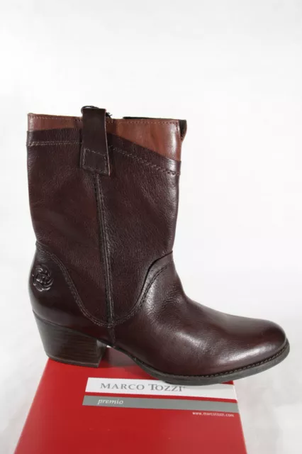 Marco Tozzi Bottes Bottines Bottes Chaussures Braun Cuir Neuf