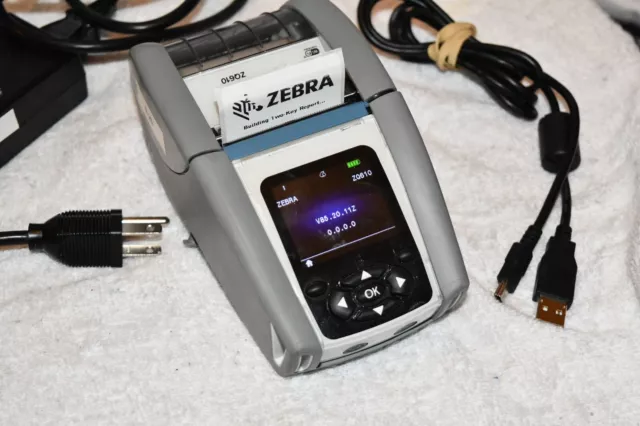 Zebra ZQ610 Direct Thermal Label Printer with A/C Adapter and Charged Battery w2