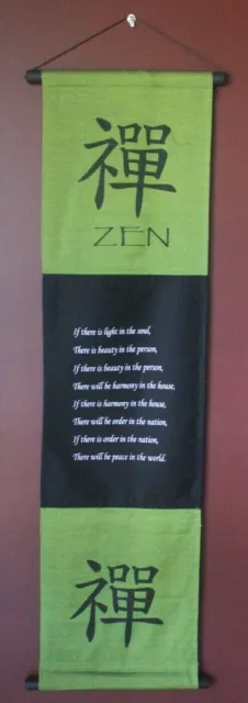 120cm ZEN Harmony In house Inspirational Affirmations Wall Hanging Banner Scroll