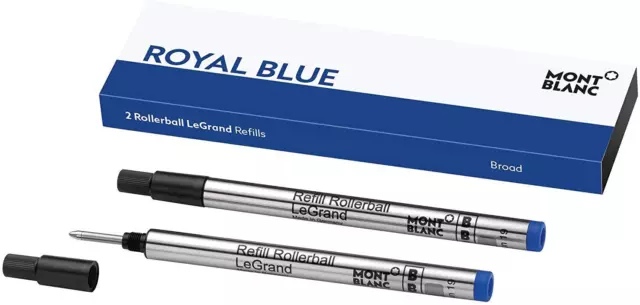 Montblanc 2 Rollerball LeGrand Refills, Broad (B), Royal Blue, 124497 / 128229