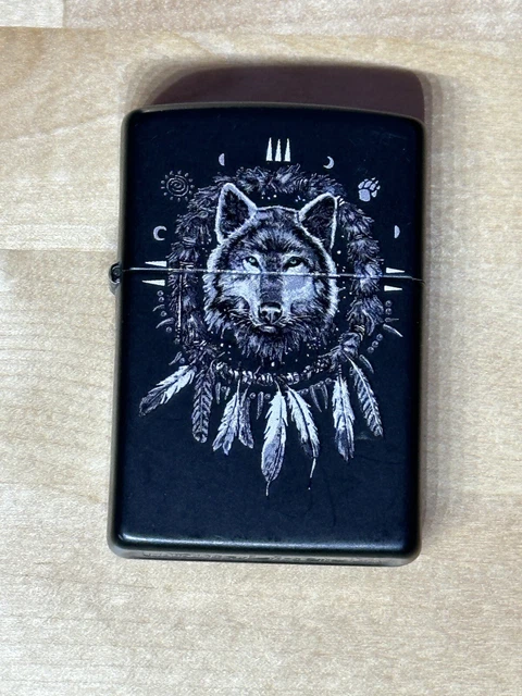Zippo Lighter - Black Wolf Dreamcatcher Genuine USA Made