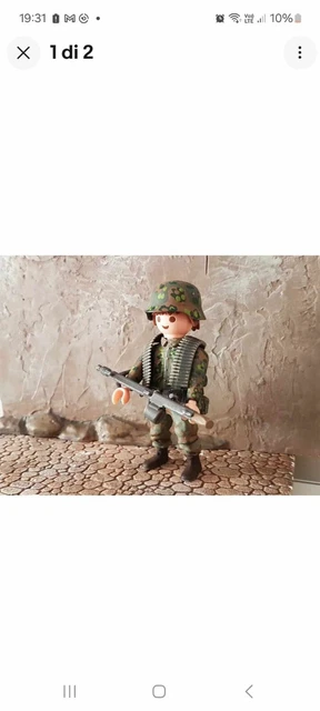 Custom Playmobil WW2 en 3D - 1 Herisson Tchèque + 1 soldat US N°441