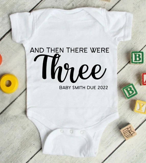 Birth Announcement Baby Vest Personalised And Then There Were Three Four Five