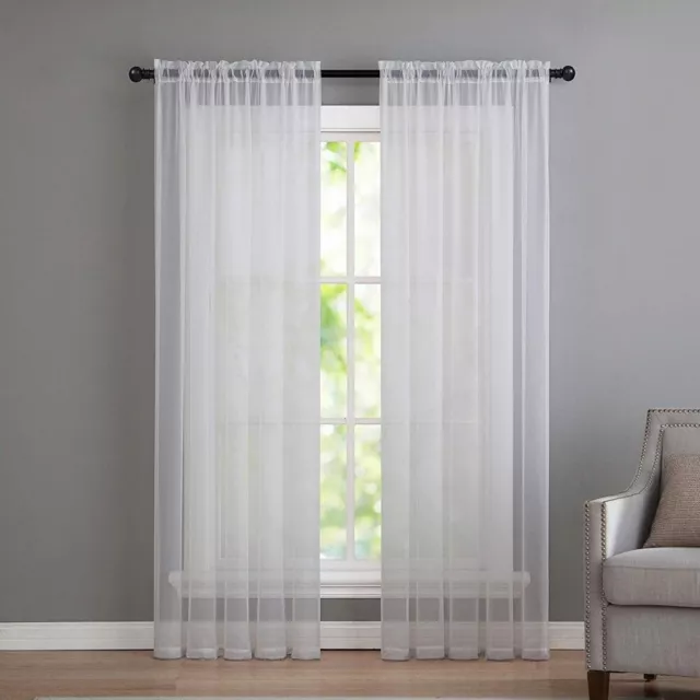 Voile Window Curtains Sheer Kitchen Drapes Living Room Tulle Panel Home Decor