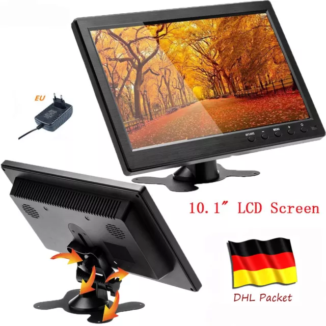 10.1" Zoll Auto Monitor Mini TV Computer 1080P LCD CCTV Video HDMI BNC AV VGA DE