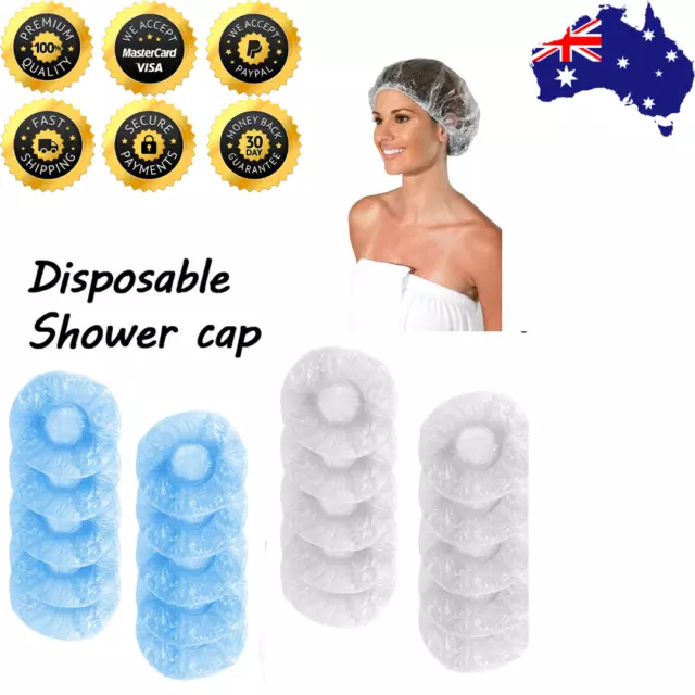 10PCS Disposable Shower Caps Waterproof Hair Clear or Blue Travel Disposable