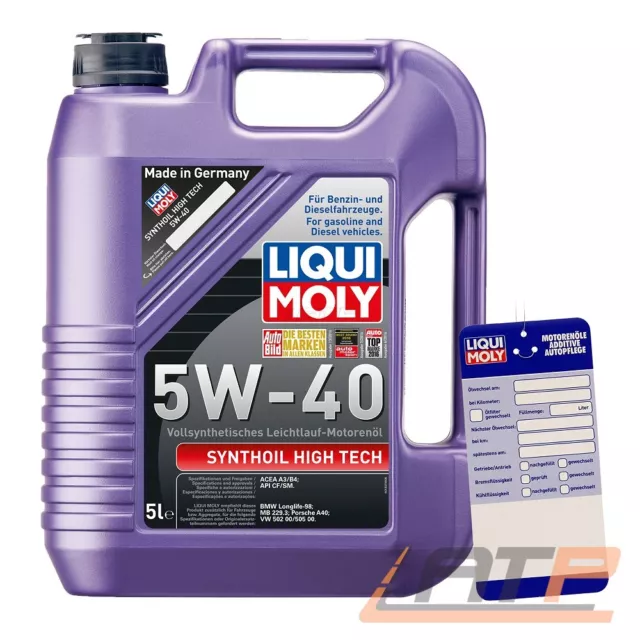 5 L Liter Liqui Moly Synthoil High Tech 5W-40 Motor-Öl Motoren-Öl 32099752