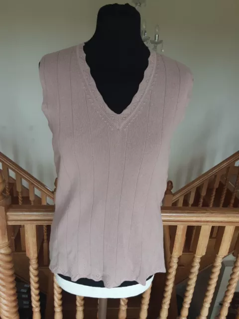 New Laura Ashley Frosted Pink Tank Top Sleeveless Jumper Cotton Large