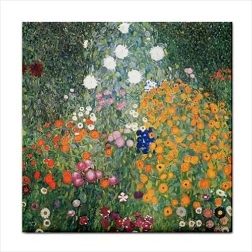 Flower Garden Gustav Klimt Floral Art Decorative Ceramic Tile