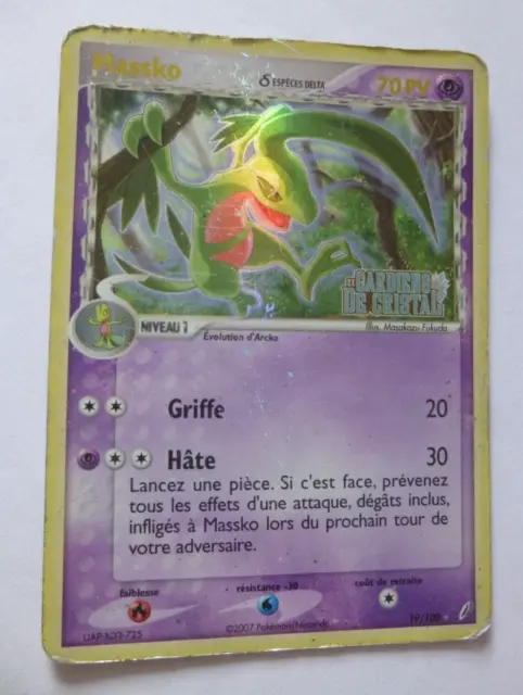 Carte Pokémon Massko 19/100 Holo Reverse Rare Bloc EX Gardiens de Cristal