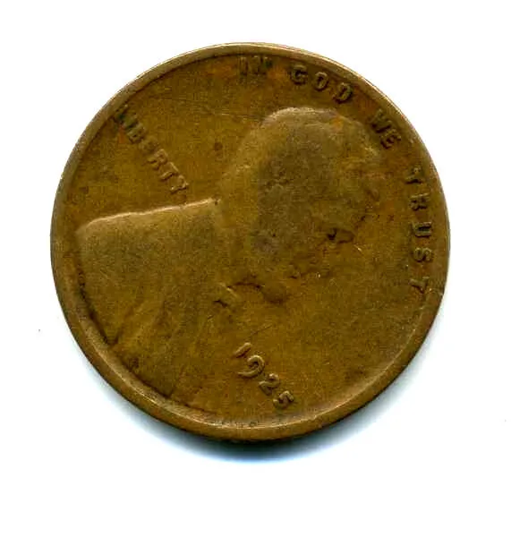 Lincoln Head Wheat Cent 1925 P COPPER Circulated United States 1 Penny Coin#7962