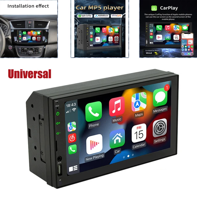 7"HD Car FM Radio Carplay Android Auto Touch Screen Stereo Double 2Din Bluetooth