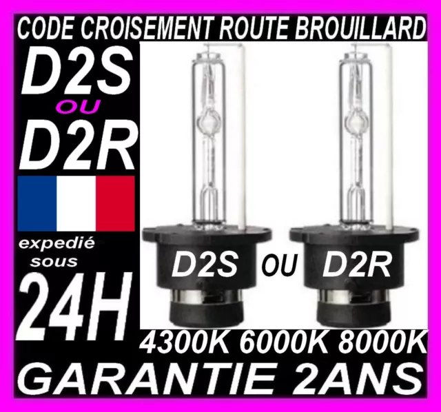 2 Ampoules Xenon Blanc D2S D2R 35W 6000K 8000K Audi Bmw Mercedes Peugeot Renault